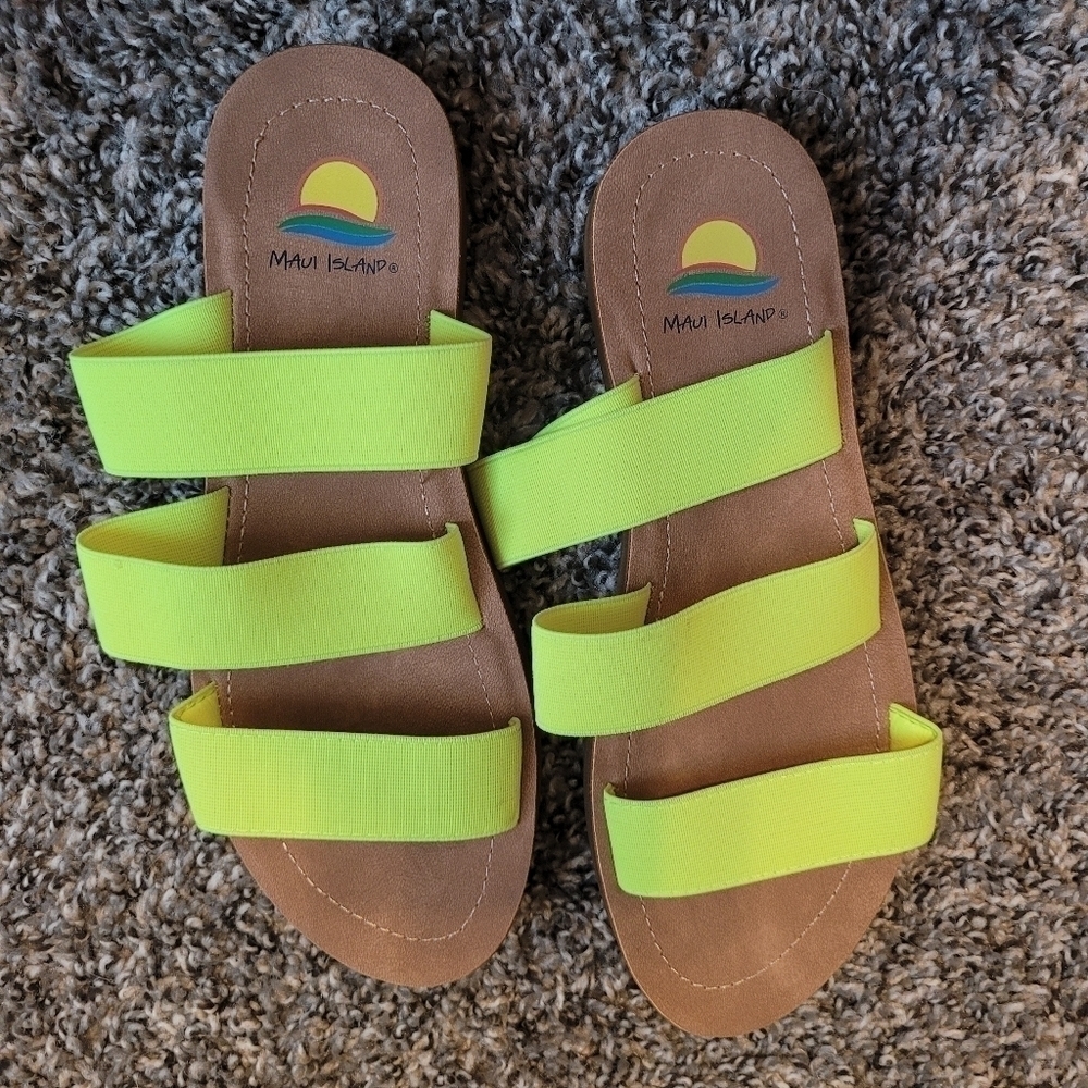 Maui Island Yellow Strappy Sandals
